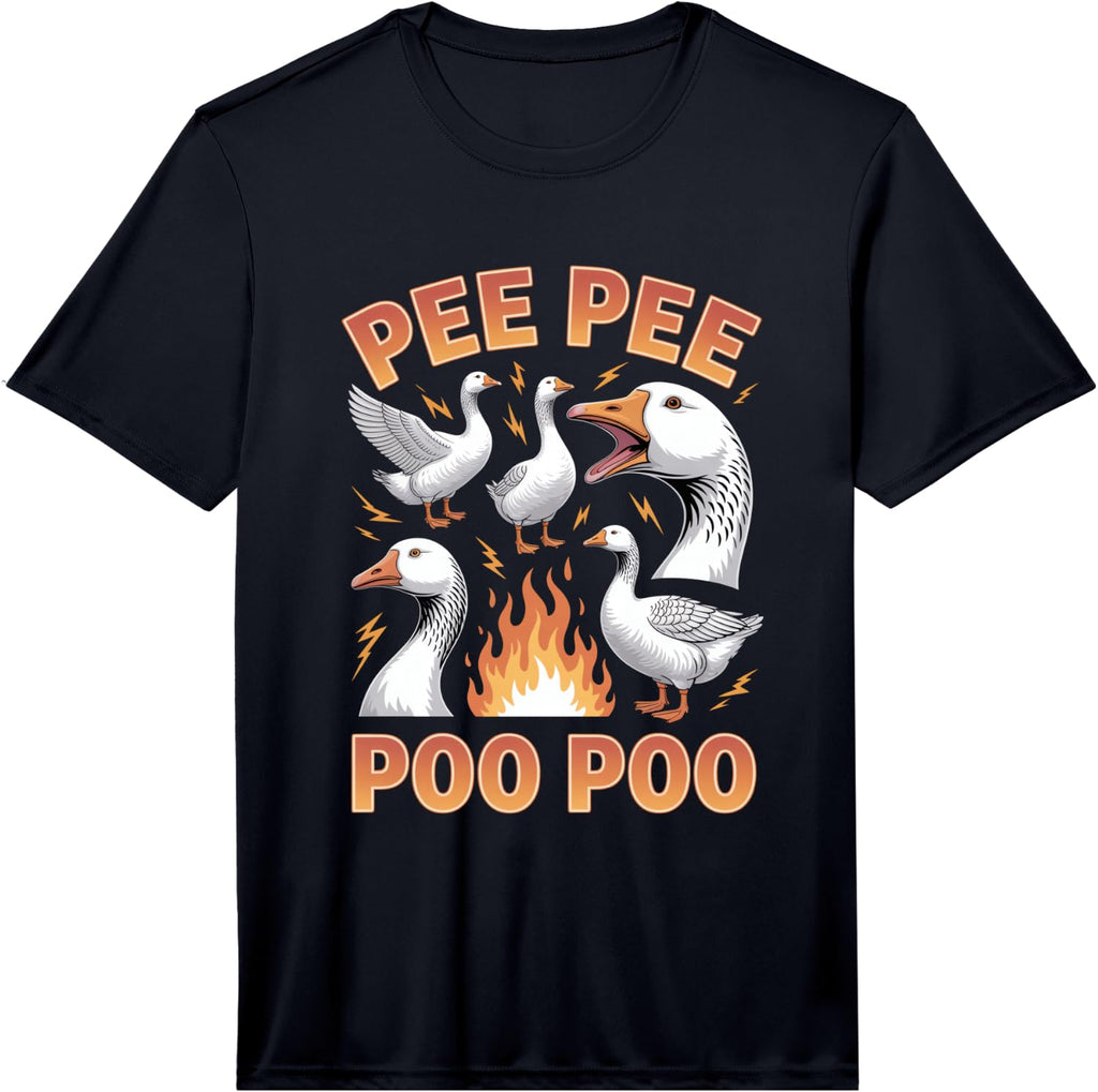 Mens Pee Pee Poo Poo Goose Meme Unwearable Aduld Humor Performance T-Shirt