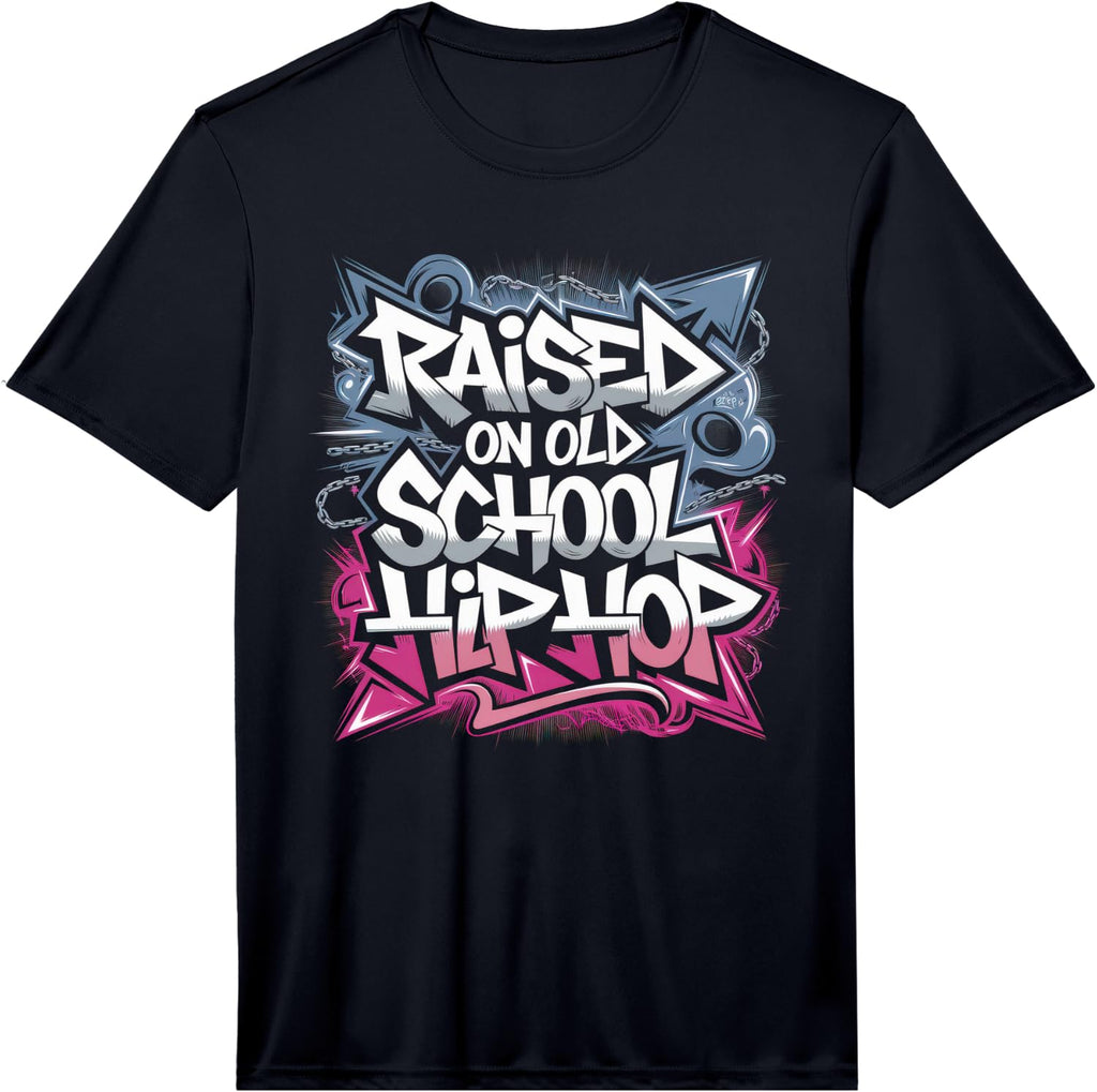 Raised ON Old School Hip HOP Tshirt Cassette Graffiti Rap Performance T-Shirt