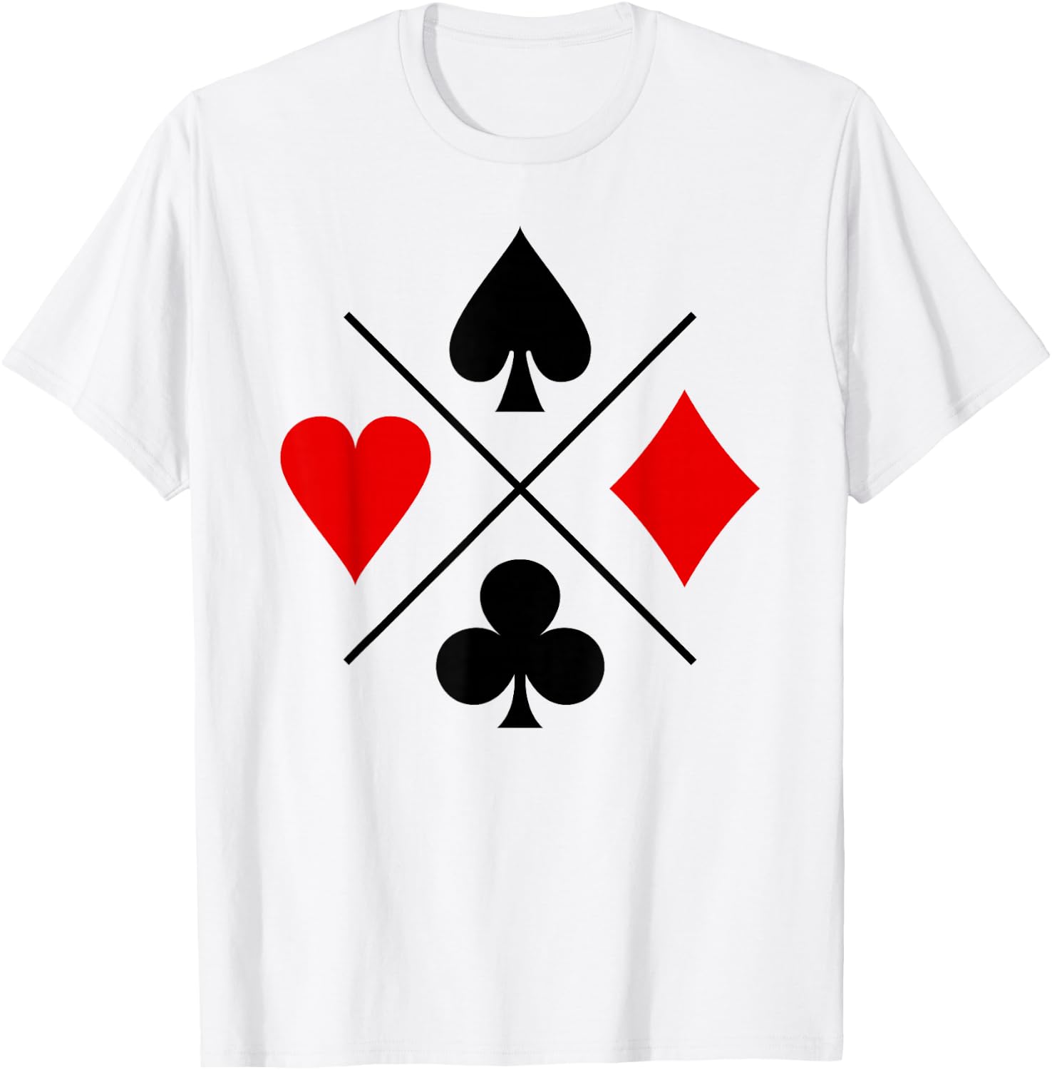 DIAMONDS SPADES HEARTS CLUBS PLAYING CARD SUITS POKER T-Shirt