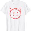 Pink Smiling Evil Face Graphic Novelty Sarcastic Funny T-Shirt