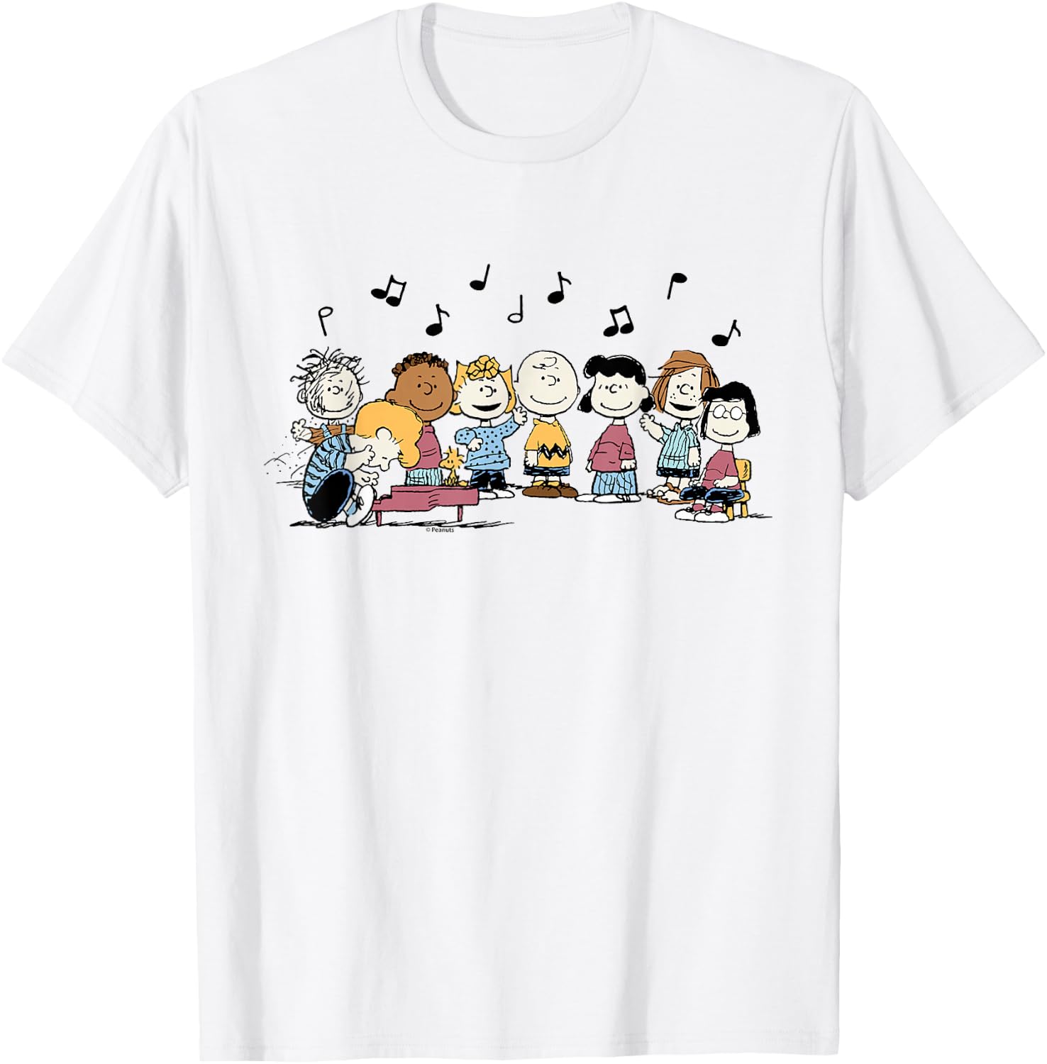 Peanuts - Schroeder Pigpen Franklin Lucy Charlie Sally Music T-Shirt