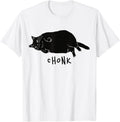 Black Cat Chonk Funny Black Cat Meme Fat Chonky Cat T-Shirt