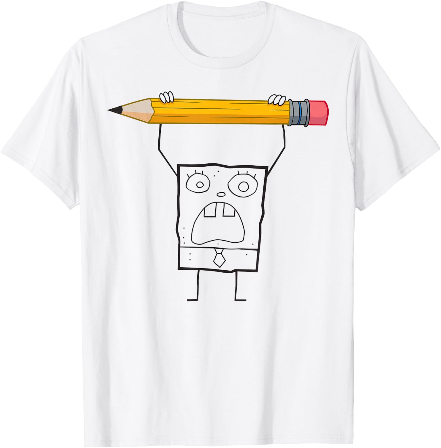 Spongebob Squarepants DoodleBob Pencil Yell Simple T-Shirt