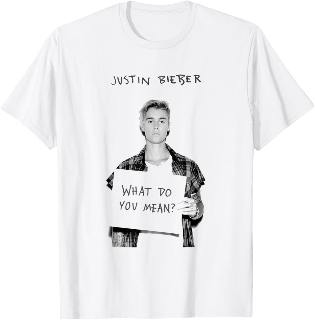 Justin Bieber Official What Do You Mean Single Cover B&W T-Shirt
