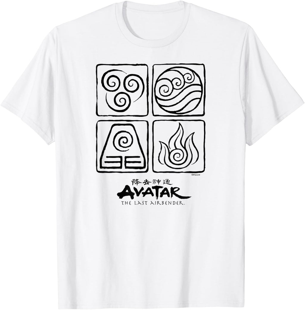 Avatar The Last Airbender - Fire Earth Water Air Elements T-Shirt