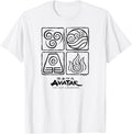 Avatar The Last Airbender - Fire Earth Water Air Elements T-Shirt