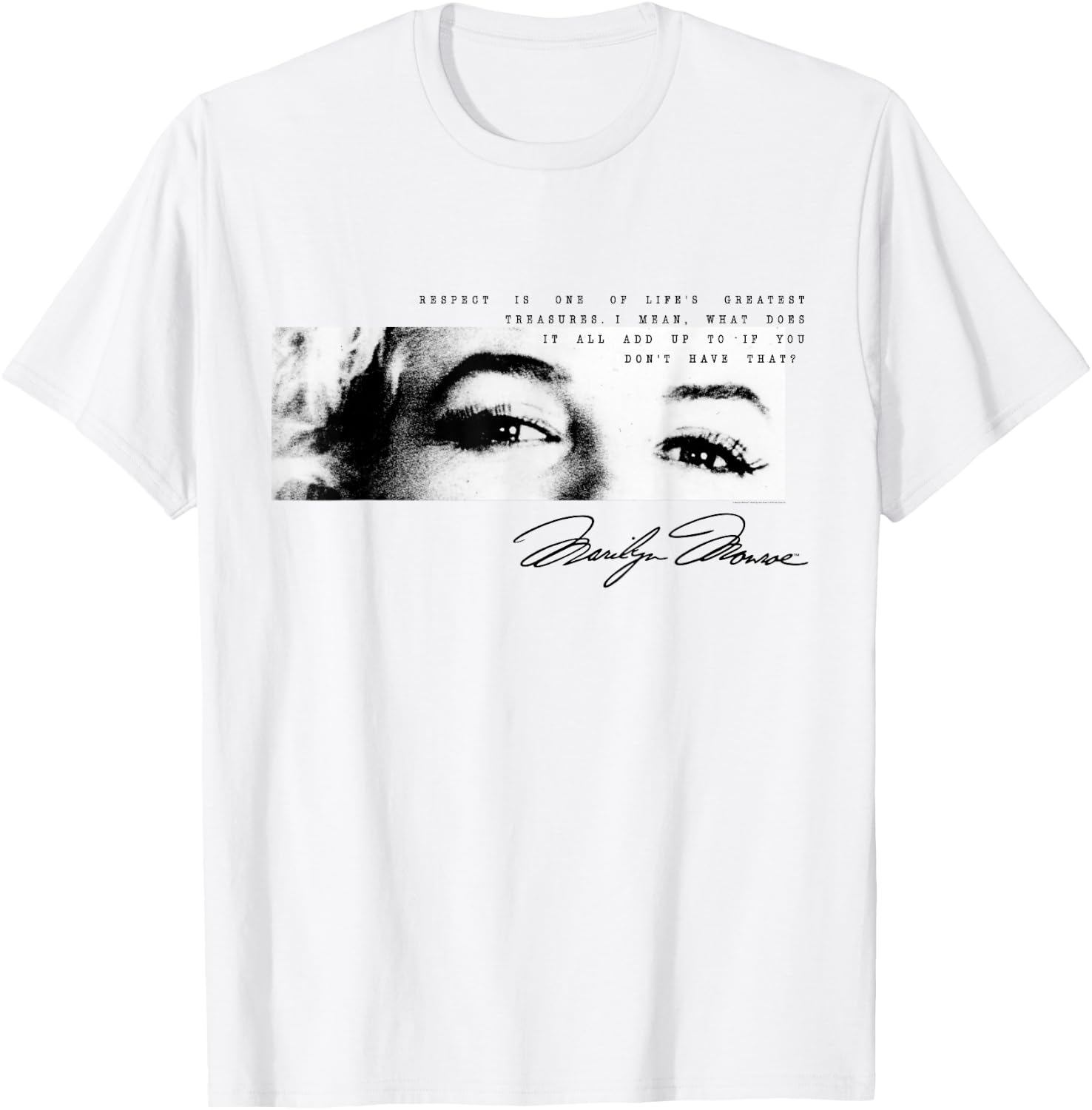 Marilyn Monroe Eyes and Respect Signature T-Shirt Small