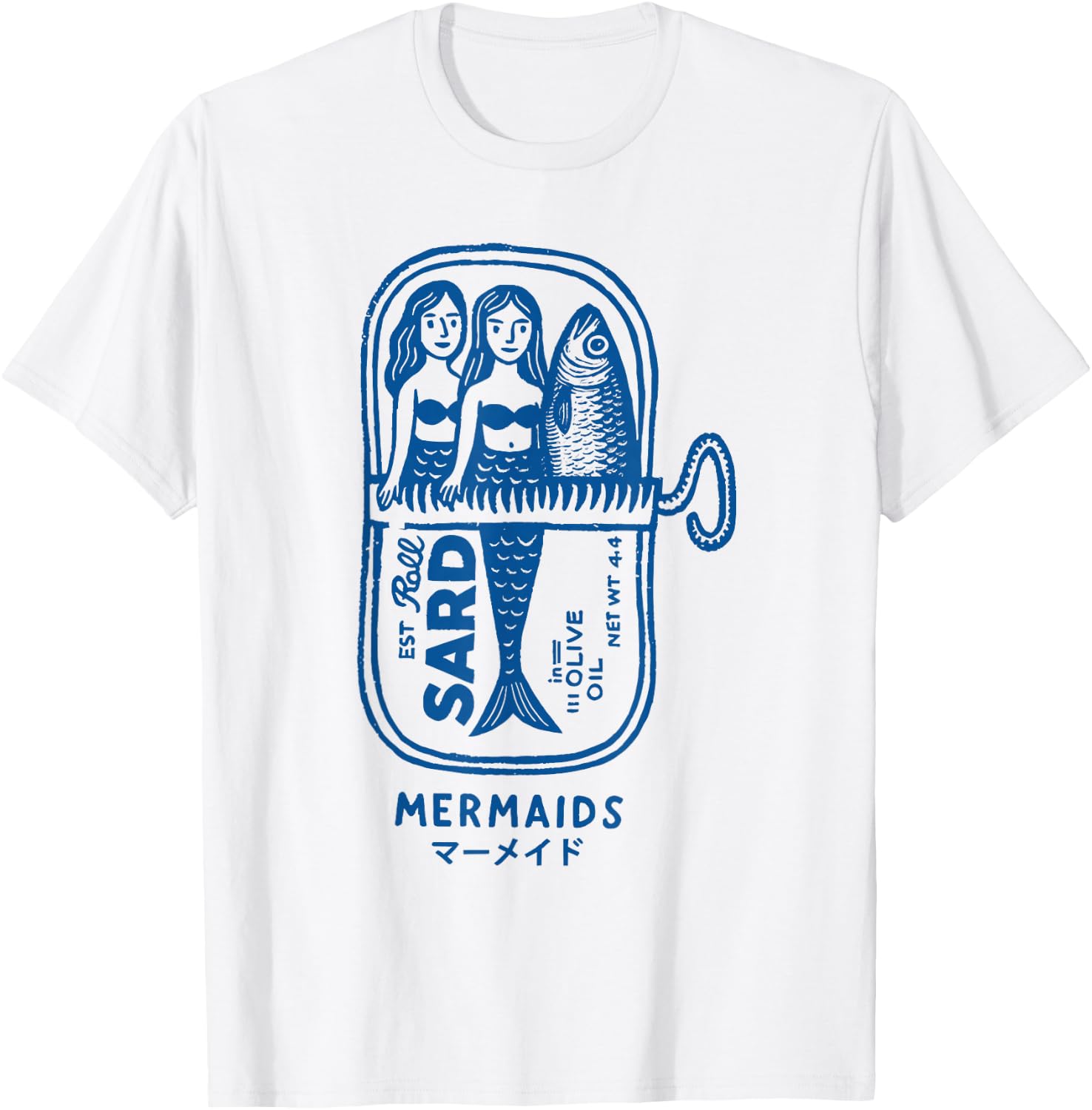 Mermaid Sardine Tin Vintage Funny Sea Creature T-Shirt