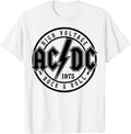 AC/DC Classic White Cotton T-Shirt - Rock & Roll, Adult, Short Sleeve