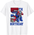Transformers Optimus Prime 5th Birthday Gradient Fill Poster Graphic Tees and T Shirts for Men Women Boys Girls