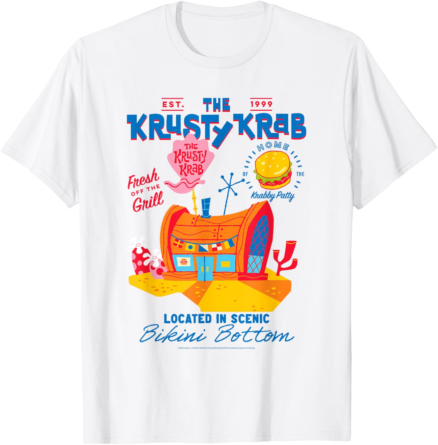 Spongebob Squarepants Krusty Krab Cartoon Illustration T-Shirt