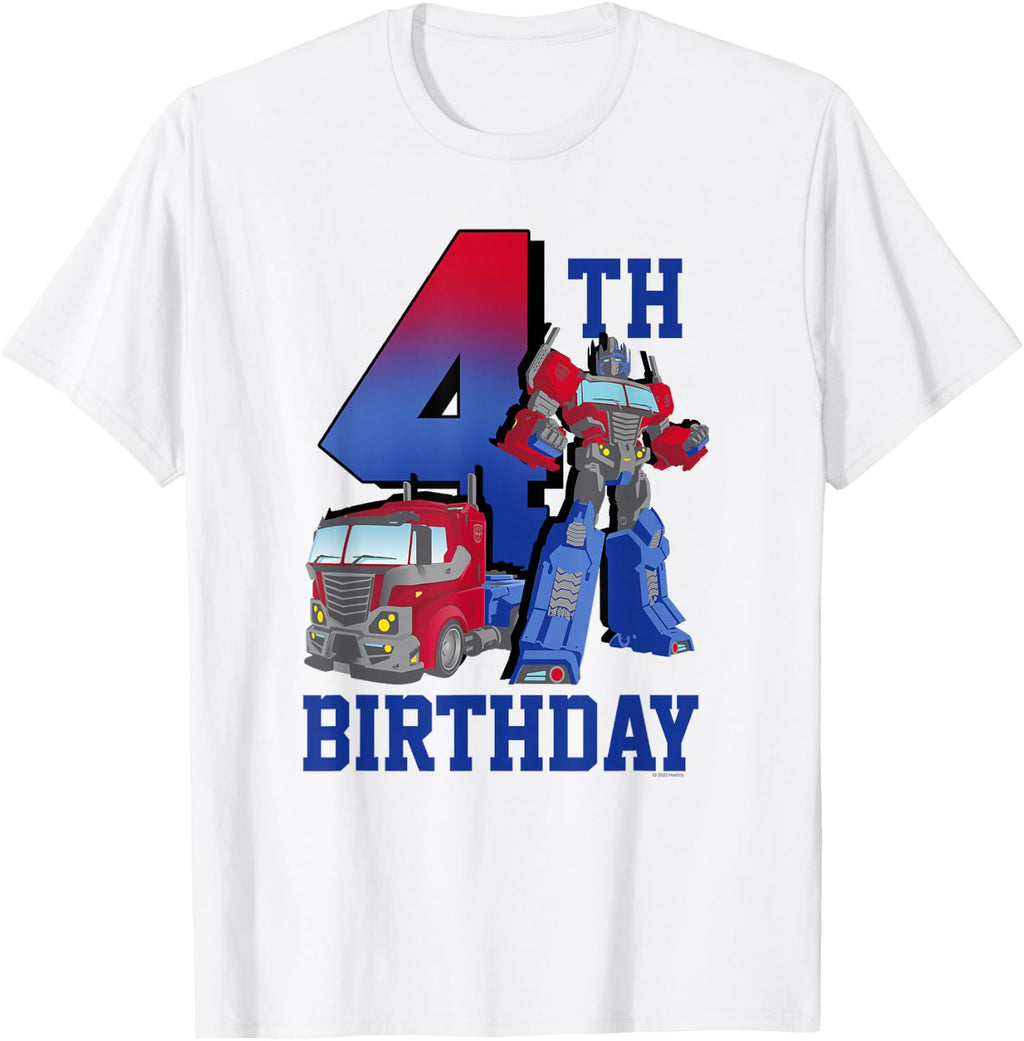 Transformers Optimus Prime 4th Birthday Gradient Fill Poster T-Shirt