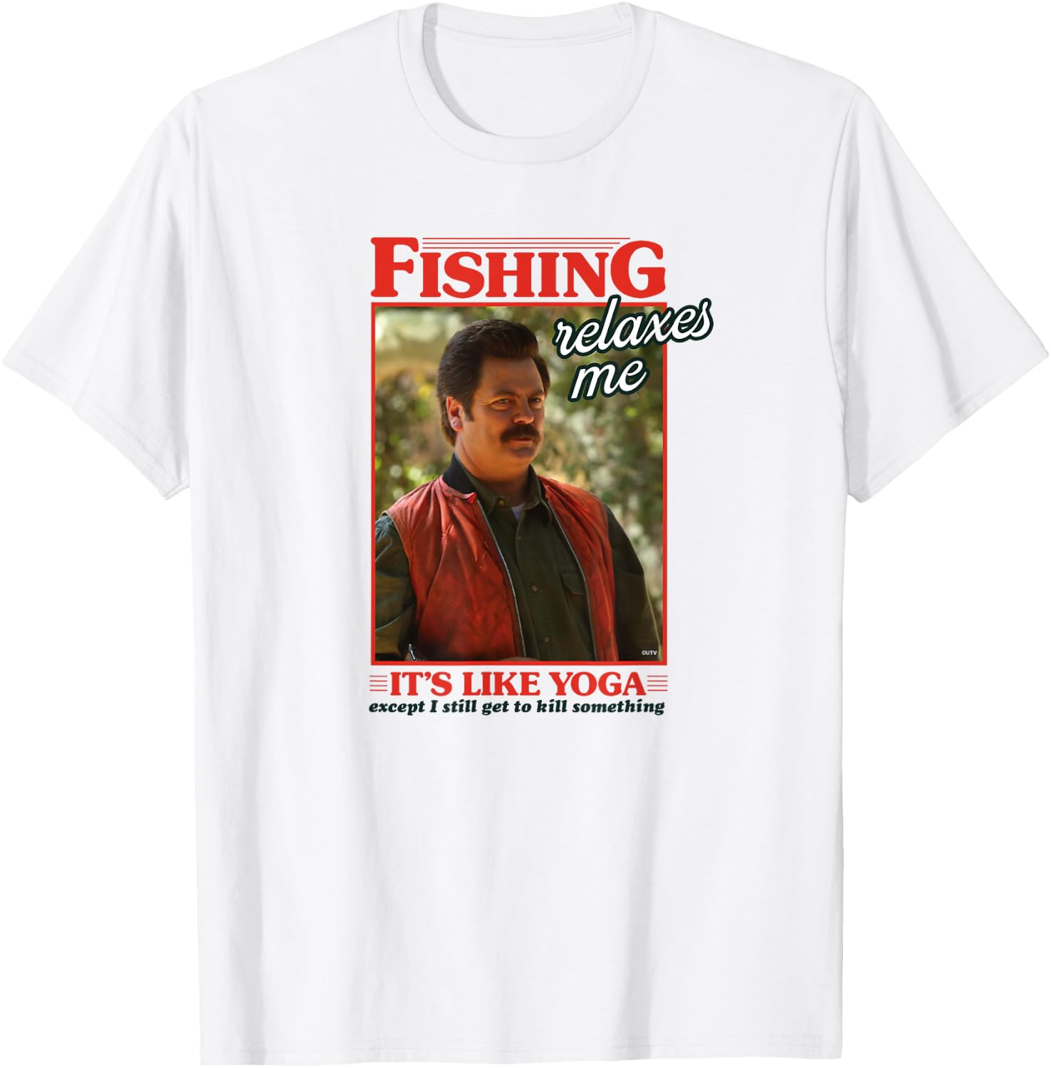 Parks and Recreation Ron Swanson Fishing Relaxes T-Shirt