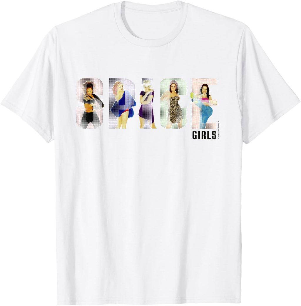 Spice Girls Classic White Album Tee - Crew Neck, Short Sleeve, 100% Cotton