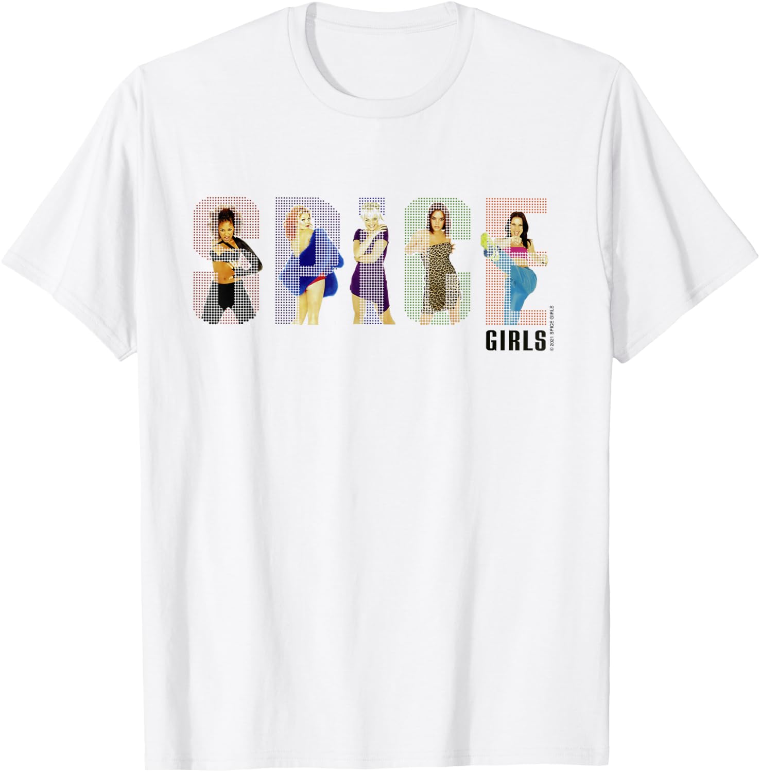 Spice Girls Classic White Album Tee - Crew Neck, Short Sleeve, 100% Cotton