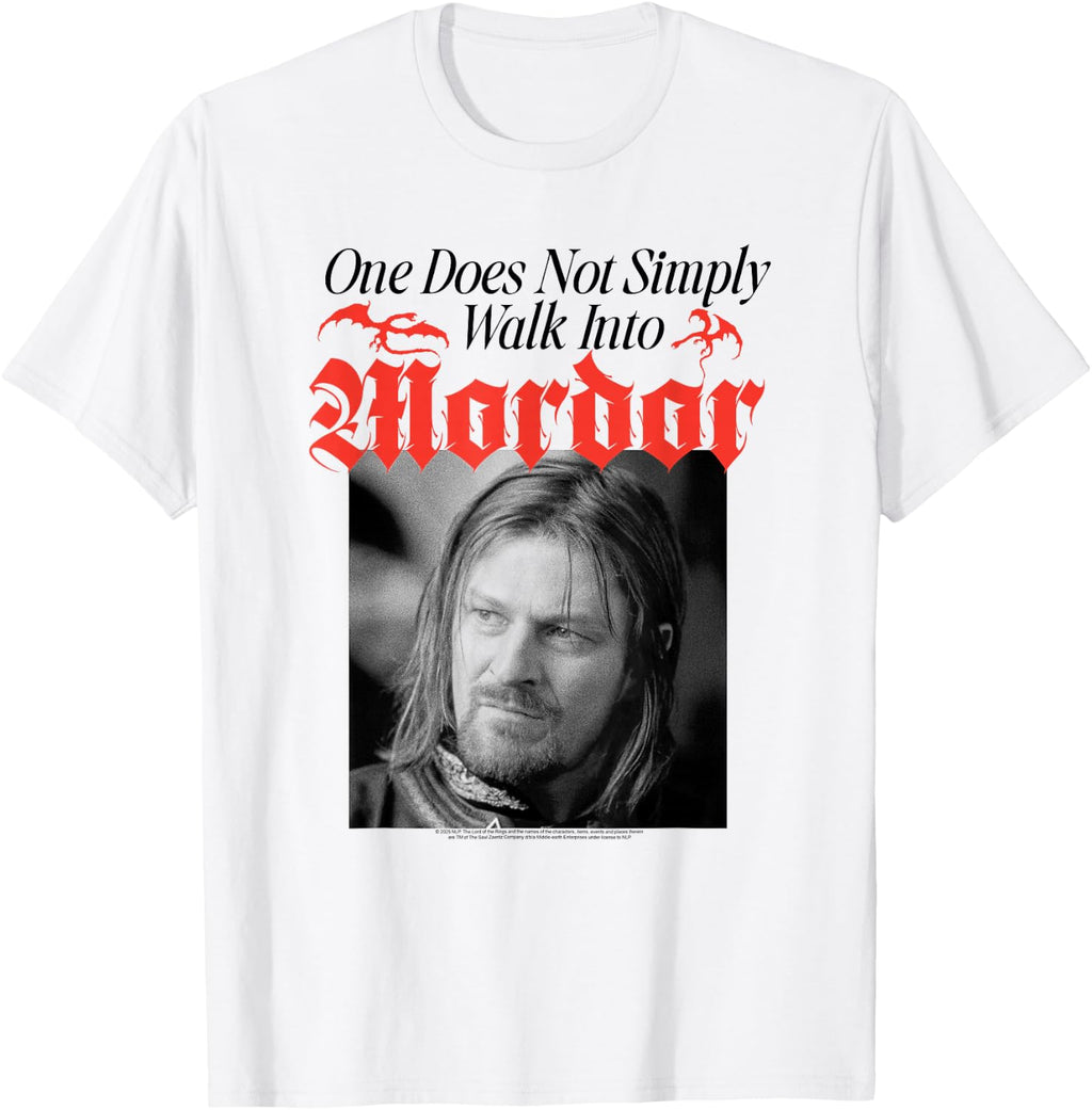 LOTR One Does Not Simply Walk Into Mordor Meme Fantasy Movie T-Shirt