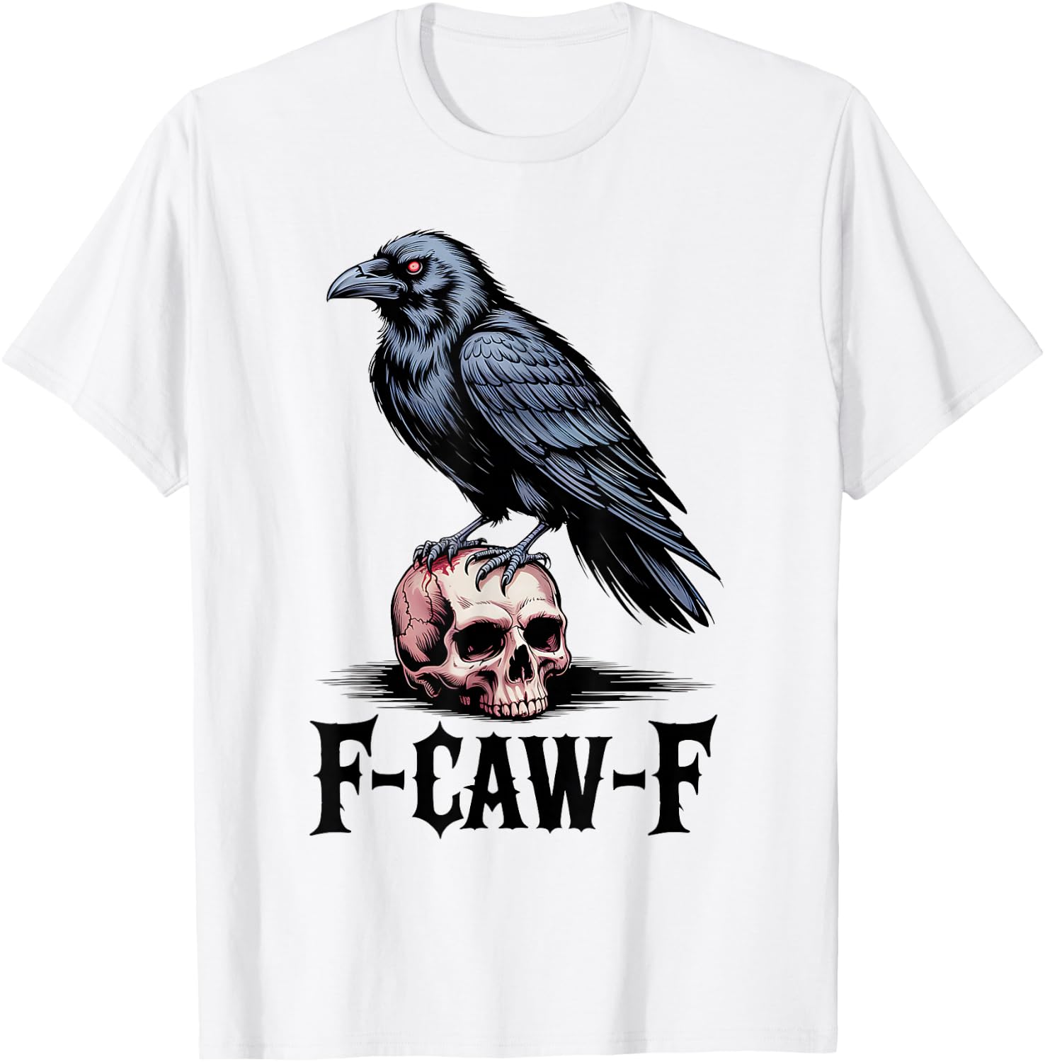 Funny F-Caw-F Crow Gothic Moon Humor Halloween T-Shirt