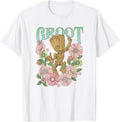 Marvel Guardians of The Galaxy Groot Floral Dance Poster T-Shirt Small