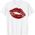 Sexy Red Hot Moist Lips Print Lipstick Kiss Me Clip Art T-Shirt
