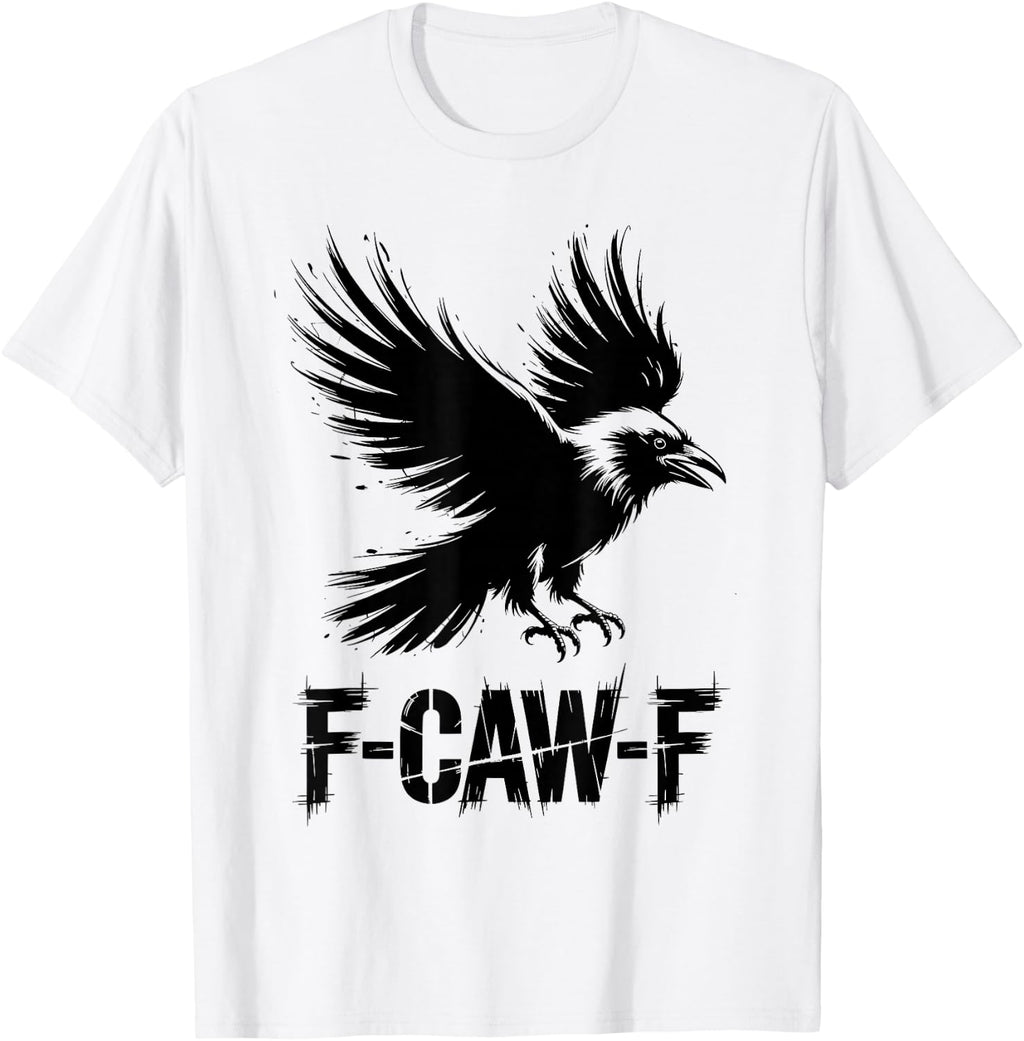 Funny F-Caw-F Crow Gothic Moon Humor Halloween T-Shirt