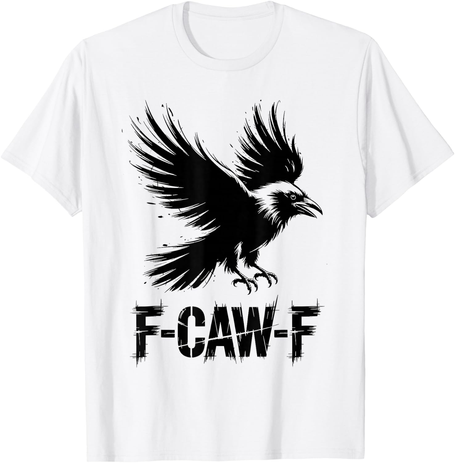 Funny F-Caw-F Crow Gothic Moon Humor Halloween T-Shirt