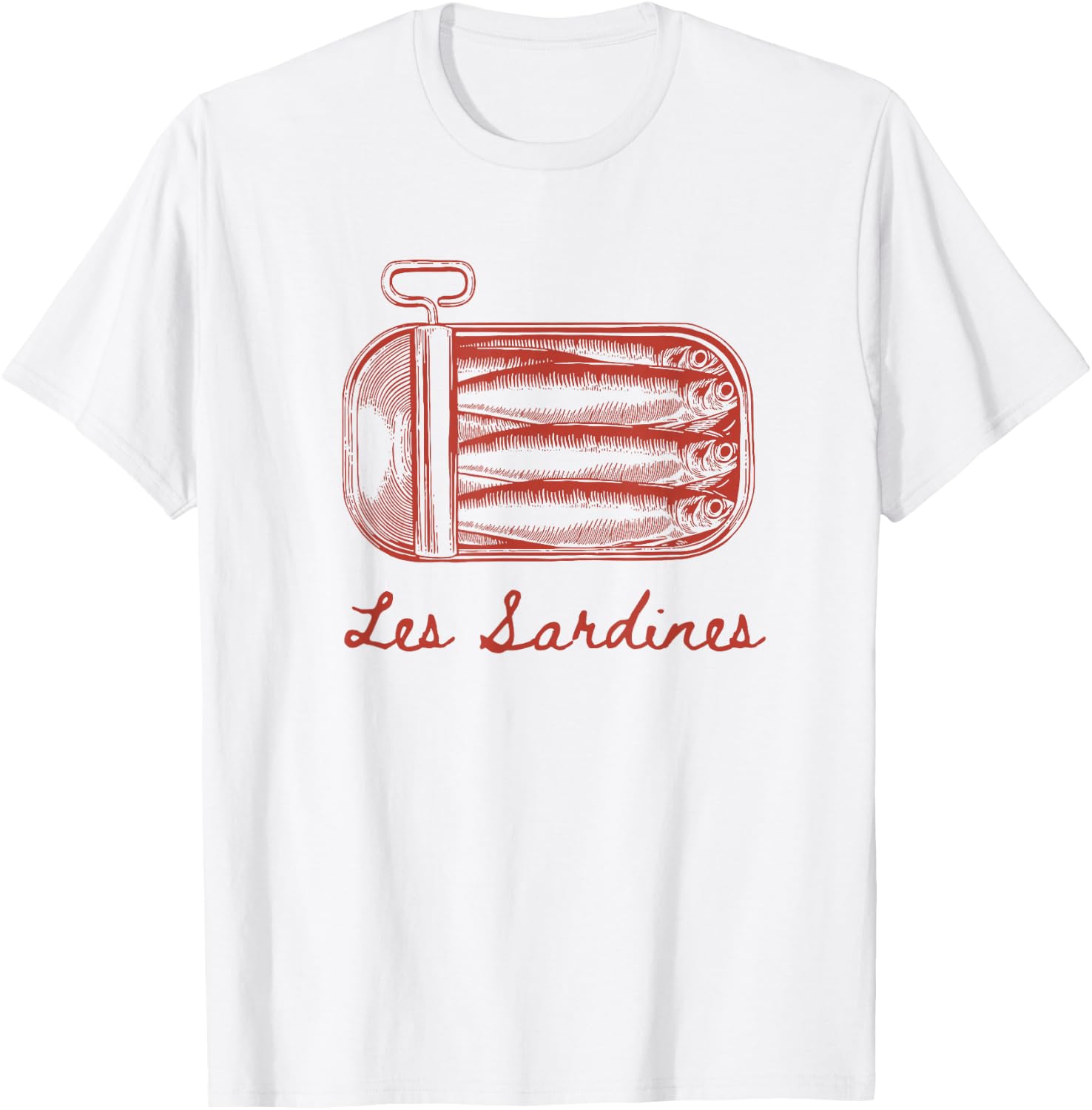 Les Sardines Fisherman Aesthetic Coastal Sardine Fish T-Shirt