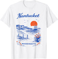 Nantucket Vintage Travel Scenic Illustration T-Shirt