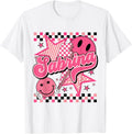 Sabrina First Name I Love Sabrina Checkered Groovy 80's T-Shirt