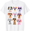 Colorful Dogs Sunglasses Cute Puppy Dog Animal Lover T-Shirt