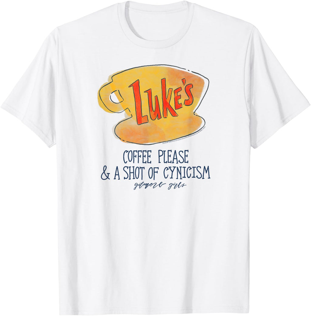Gilmore Girls Luke's Diner Watercolor Coffee Please TV Show T-Shirt