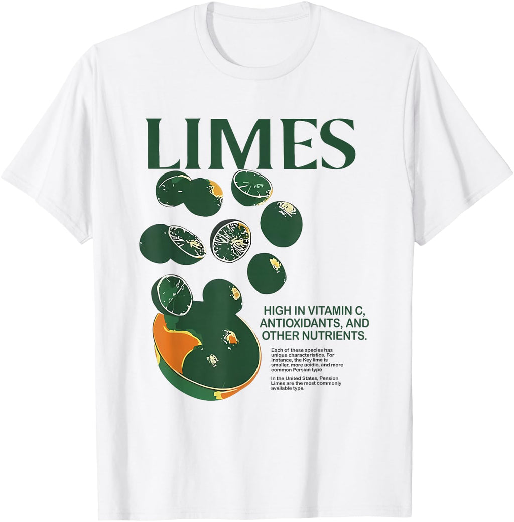 Retro Vintage Limes Graphic Vegetables Lemon Women and Men T-Shirt