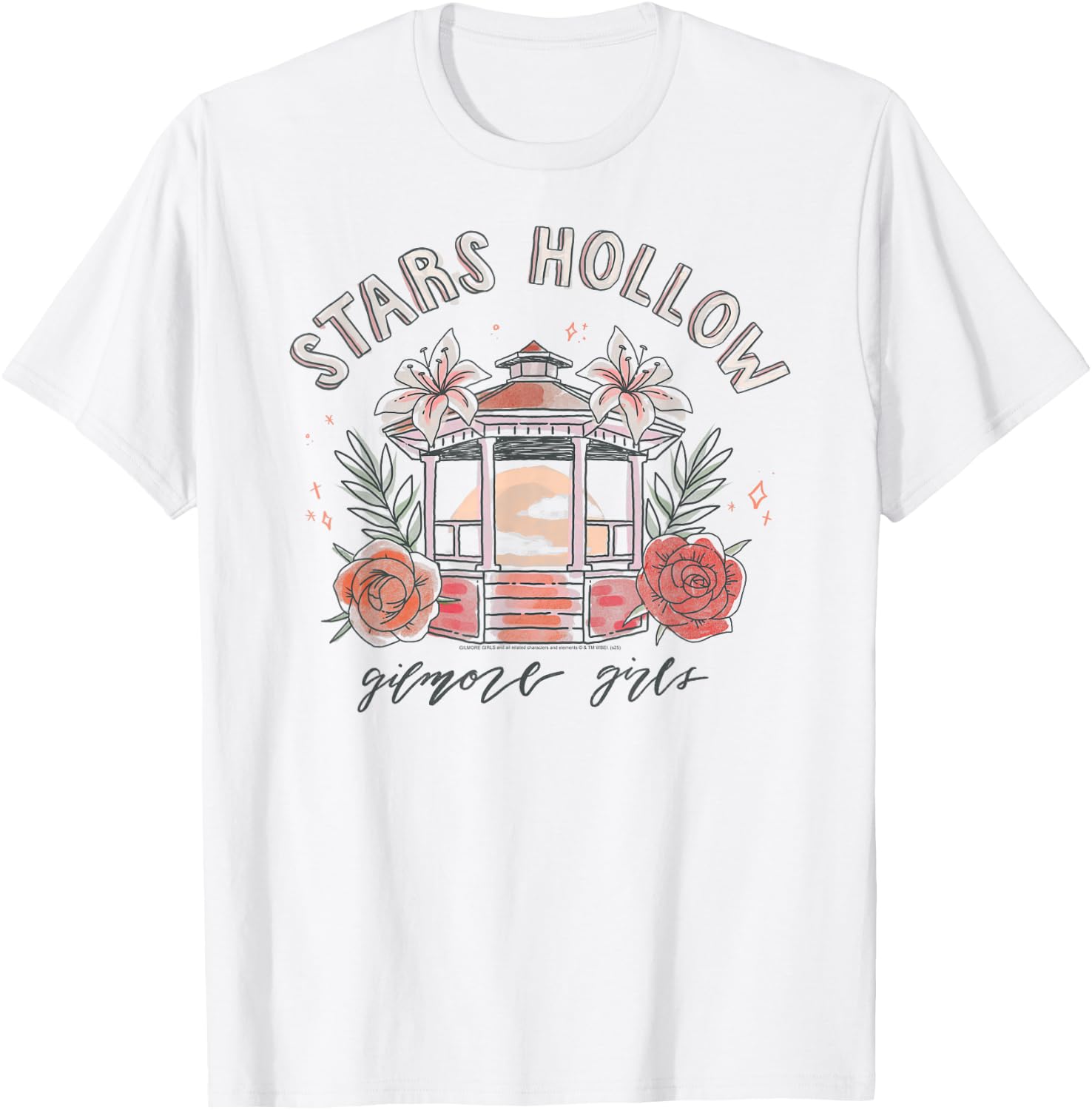 Gilmore Girls Stars Hollow Watercolor Gazebo TV Show T-Shirt
