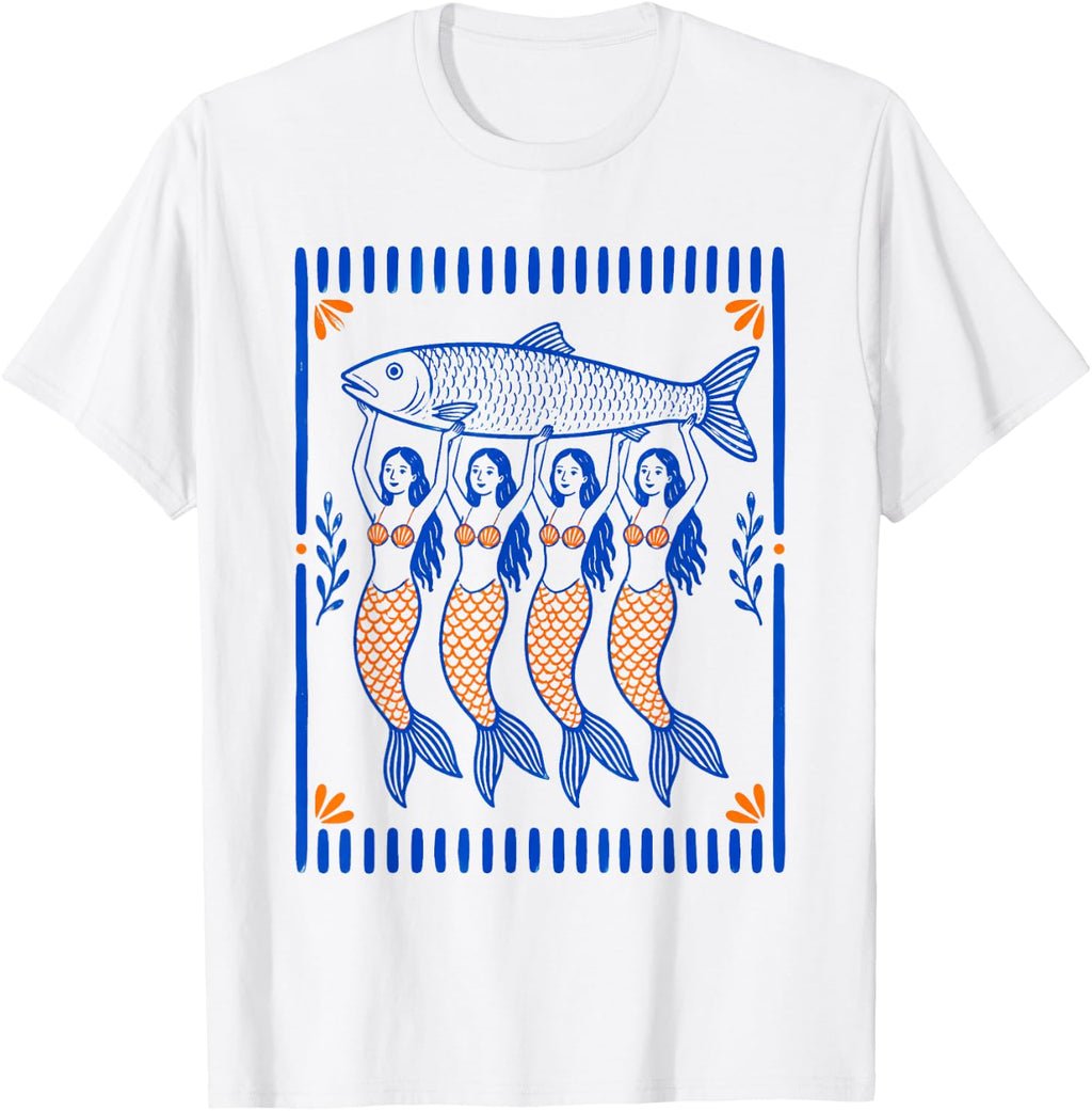 Mermaid Sardine Tinned Fish Sea Food Canned Sardines Ocean T-Shirt