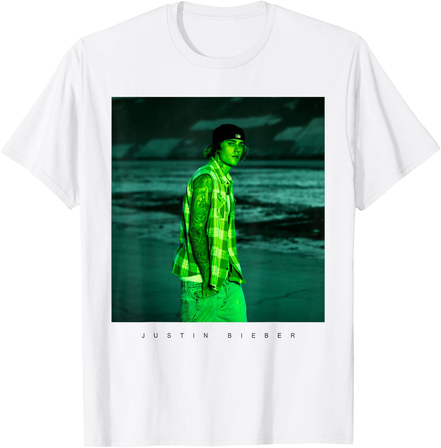 Official Justin Bieber Photo White T-Shirt