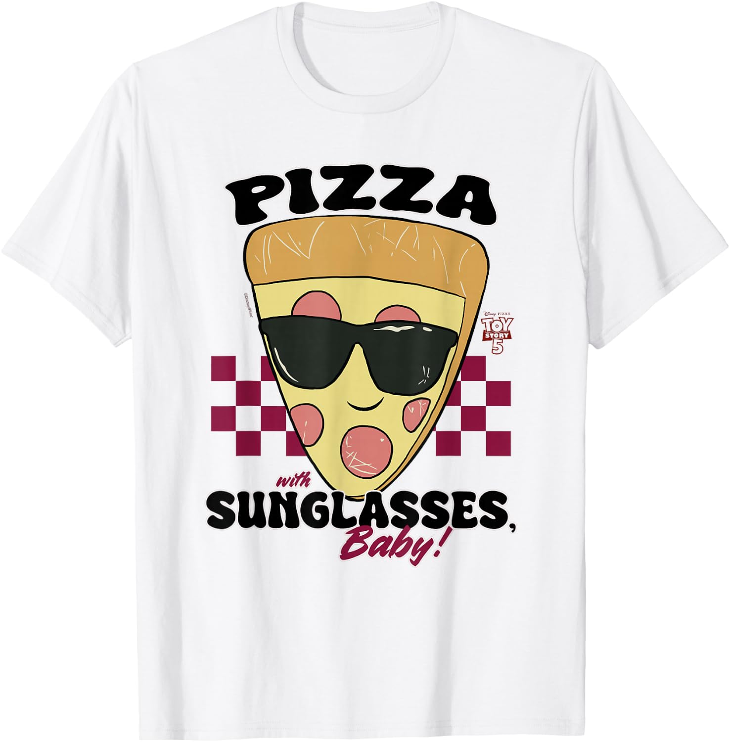 Disney Pixar Toy Story 5 Pizza with Sunglasses Baby! Retro T-Shirt