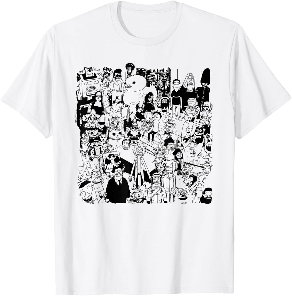 Rick and Morty Box Cover Group One Color T-Shirt