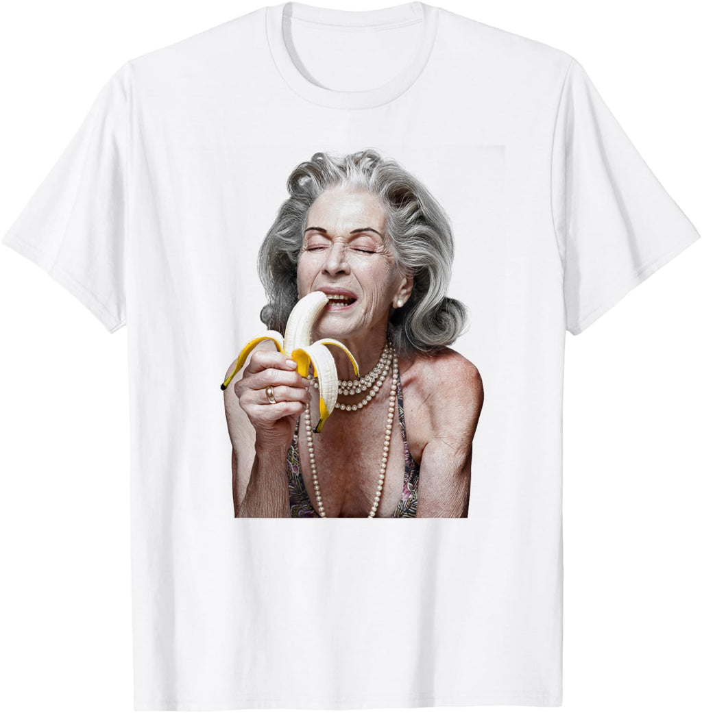 Grandma Eating Banana, Granny Eats Banana, Funny T-Shirt
