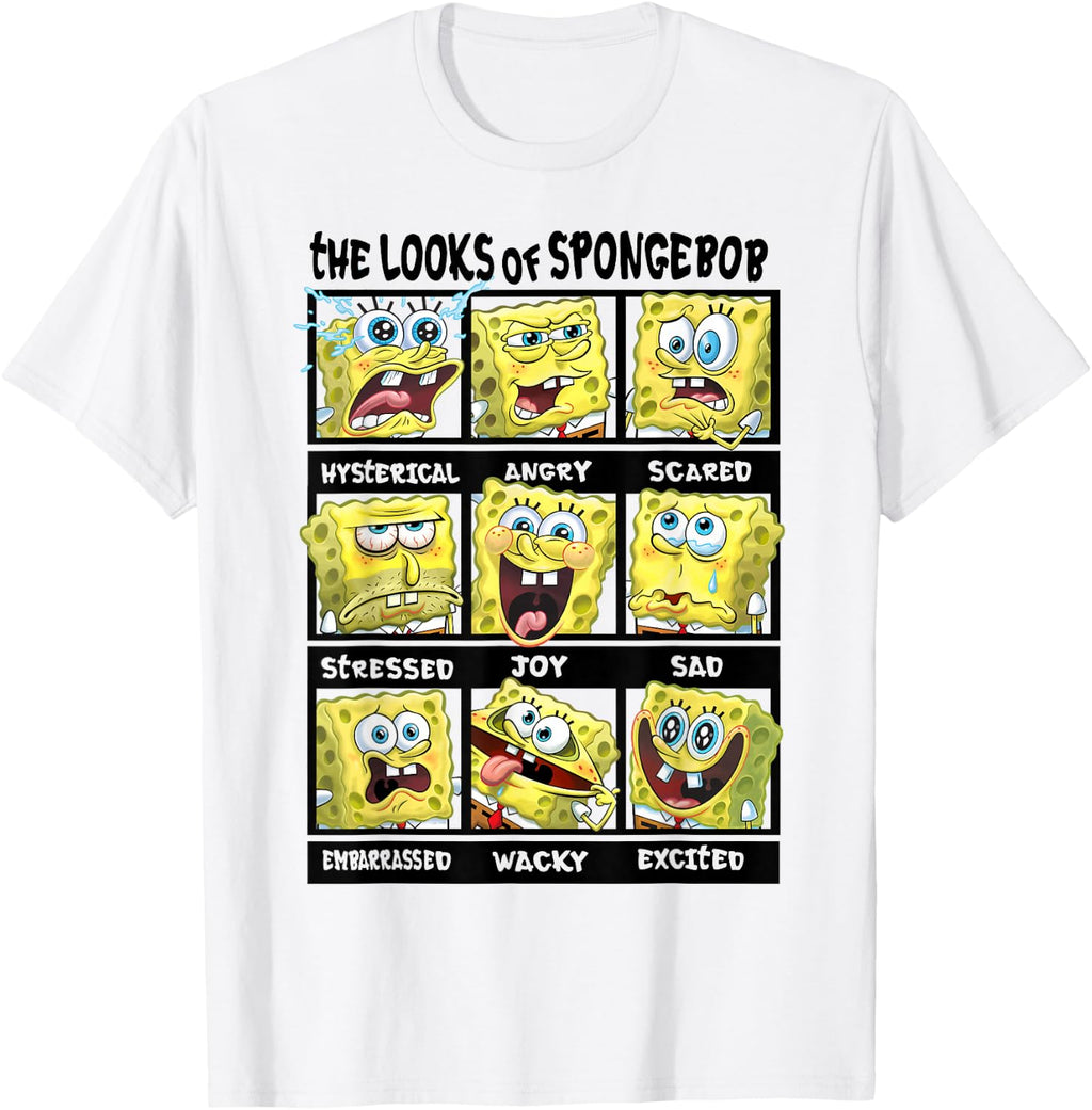 Spongebob Squarepants Multiple Looks & Emotions T-Shirt T-Shirt