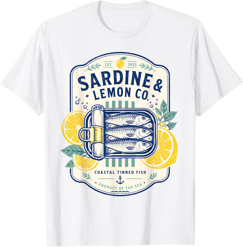 Sardines Tinned Fish Retro Graphic Summer Men Women Apparel T-Shirt