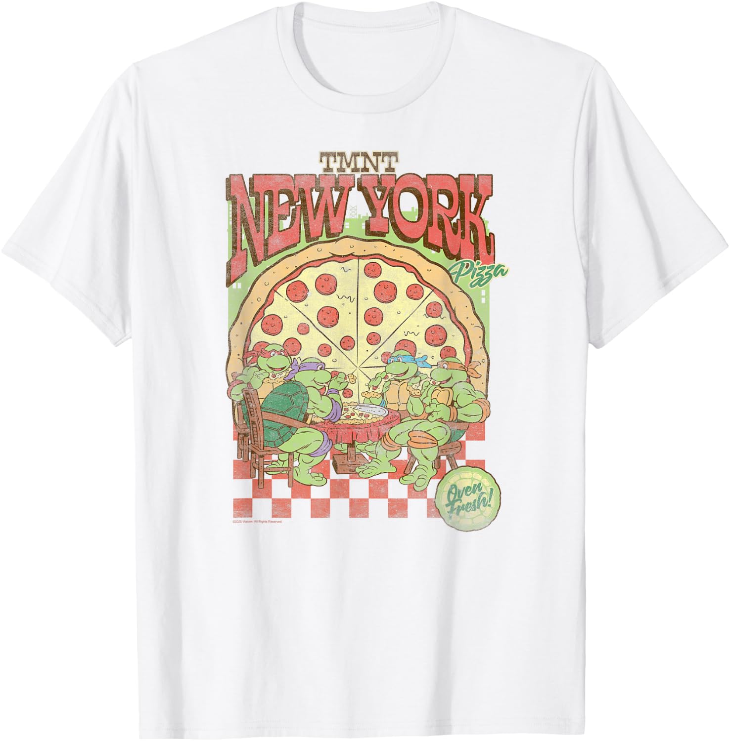 Teenage Mutant Ninja Turtles TMNT New York Pizza Retro T-Shirt
