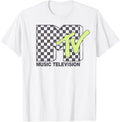 MTV Music Television Checkerboard Logo Fill T-Shirt Small