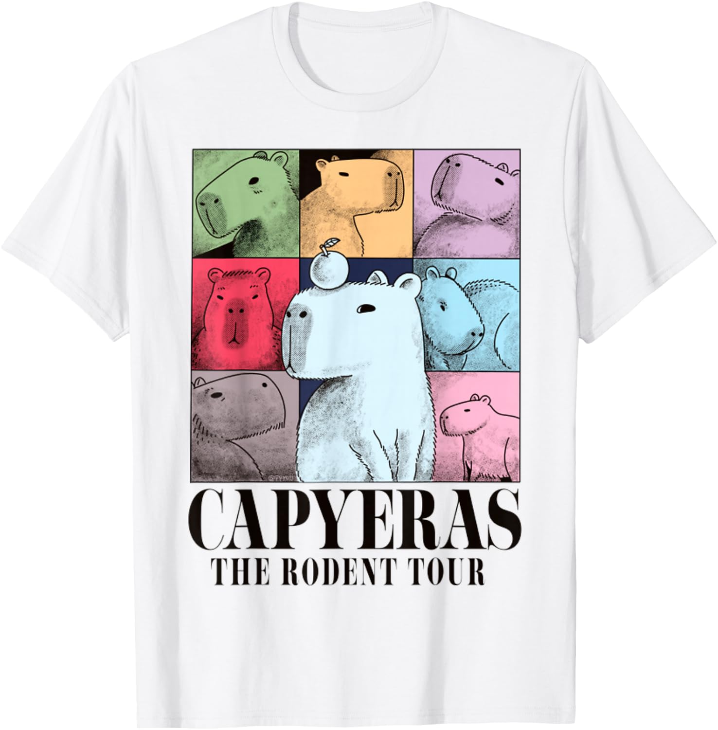 Capyeras Funny Cute Capybara Color Concert Tour Cute Animals T-Shirt