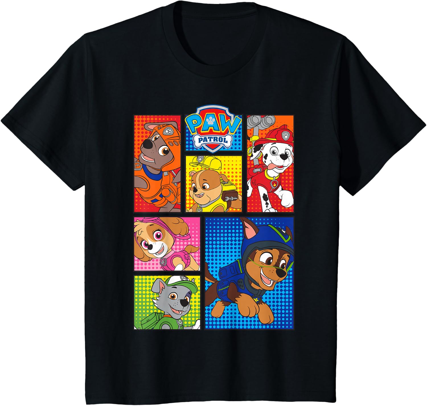 Kids Paw Patrol Pups in Comic Boxes T-Shirt T-Shirt