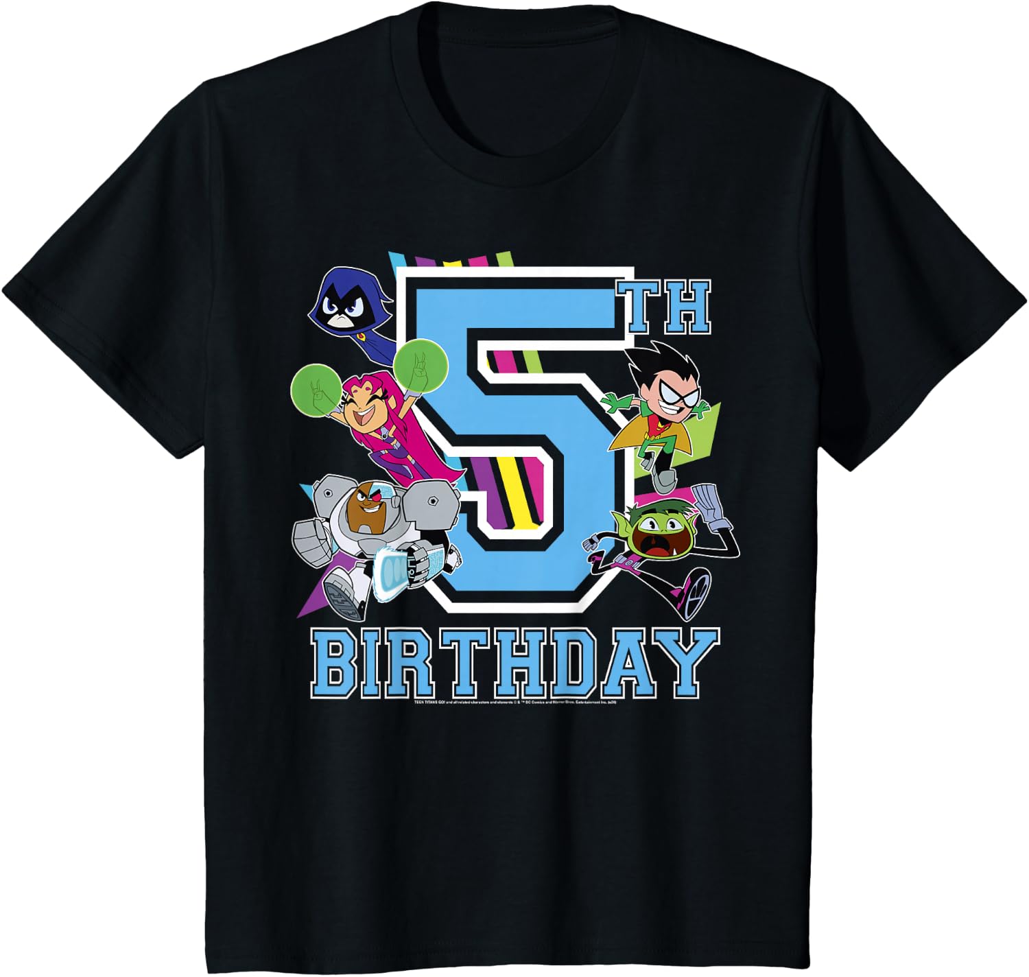 Kids DC Comics Teen Titans Go! 5th Birthday T-Shirt