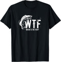 WTF Where's The Fish Men's Funny Fishing T-Shirt T-Shirt