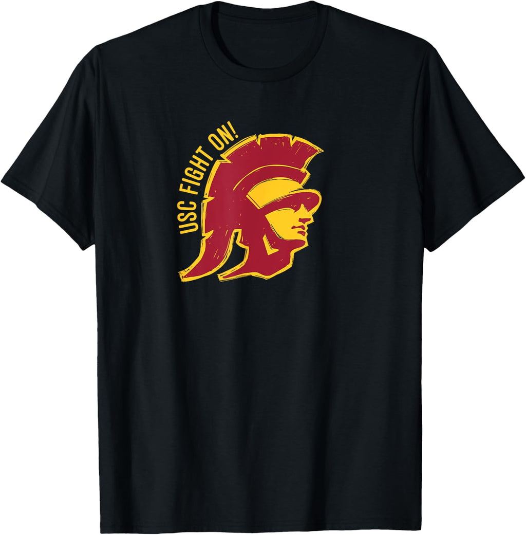 USC Fight On! Inside Sketch Trojans Cardinal Gold T-Shirt