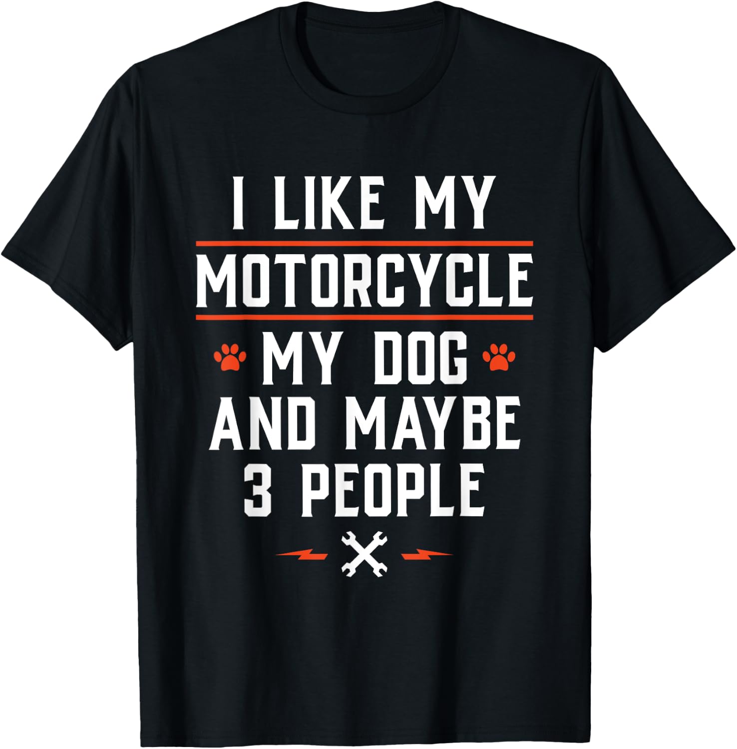 I Like My Motorcycle My Dog and Maybe 3 People - Funny Biker Men Women T-Shirt