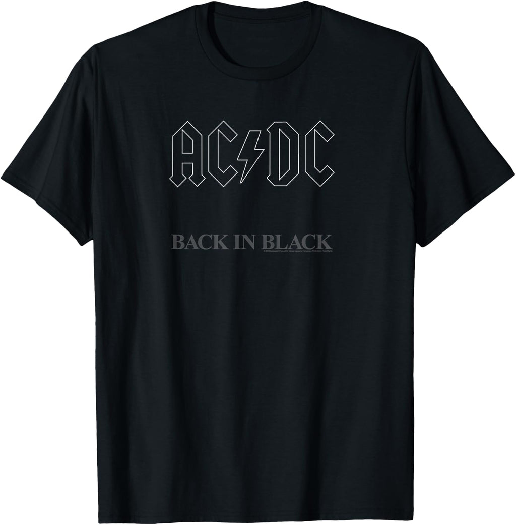 AC/DC - Back in Black Album Artwork Short Sleeve T-Shirt