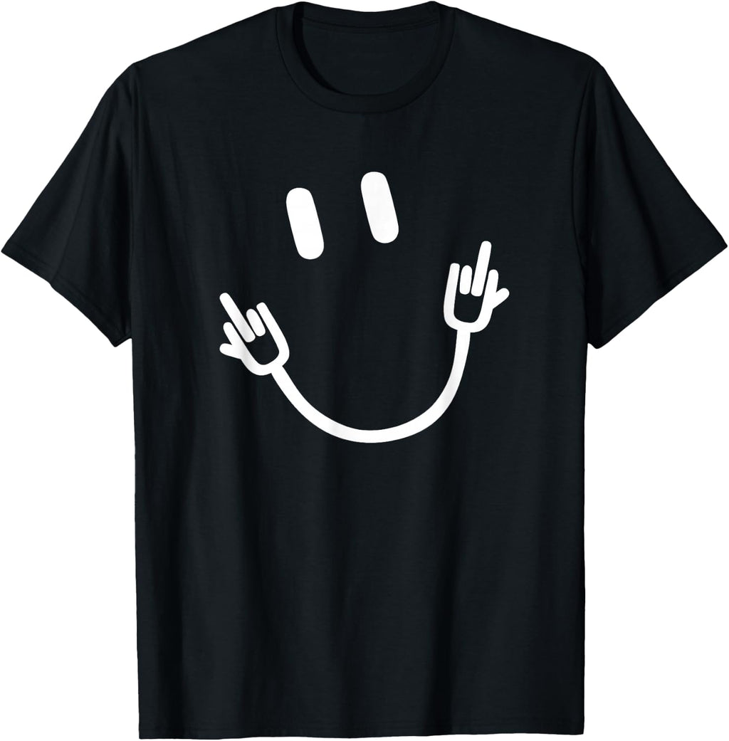 Smile Middle Finger Funny T-Shirt