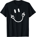 Smile Middle Finger Funny T-Shirt